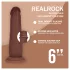 RealRock - realistisk dildo med dobbel tetthet (brun) - 15,5 cm
