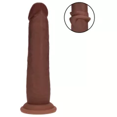   RealRock - realistisk dildo med dobbel tetthet (brun) - 18,5 cm