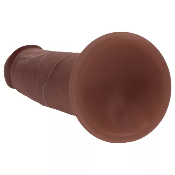 RealRock - realistisk dildo med dobbel tetthet (brun) - 18,5 cm