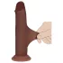 RealRock - realistisk dildo med dobbel tetthet (brun) - 18,5 cm