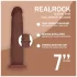 RealRock - realistisk dildo med dobbel tetthet (brun) - 18,5 cm