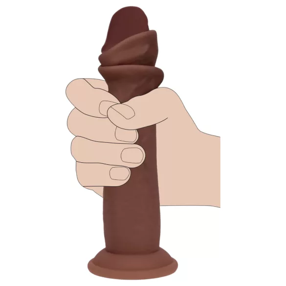 RealRock - realistisk dobbelt tetthet-dildo (brun) - 20,5 cm