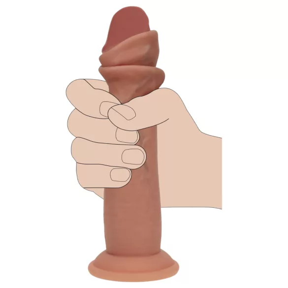 RealRock - realistisk dildo med dobbel tetthet (solbrun) - 20,5 cm