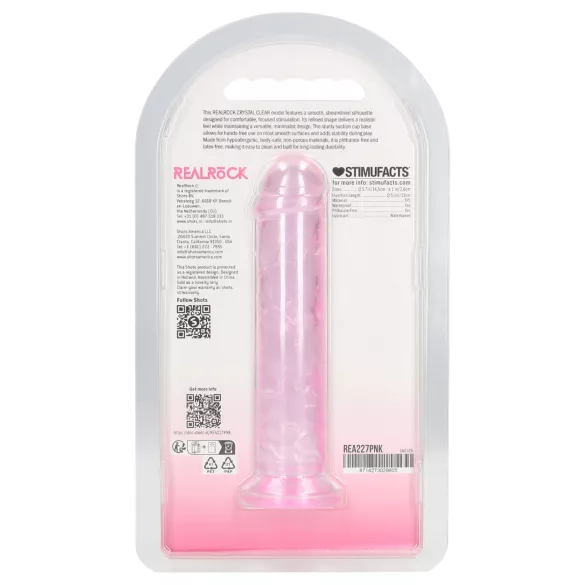 RealRock - realistisk dildo med sugekopp (rosa) - 12,7 cm