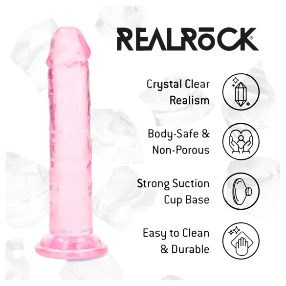 RealRock - realistisk dildo med sugekopp (rosa) - 12,7 cm