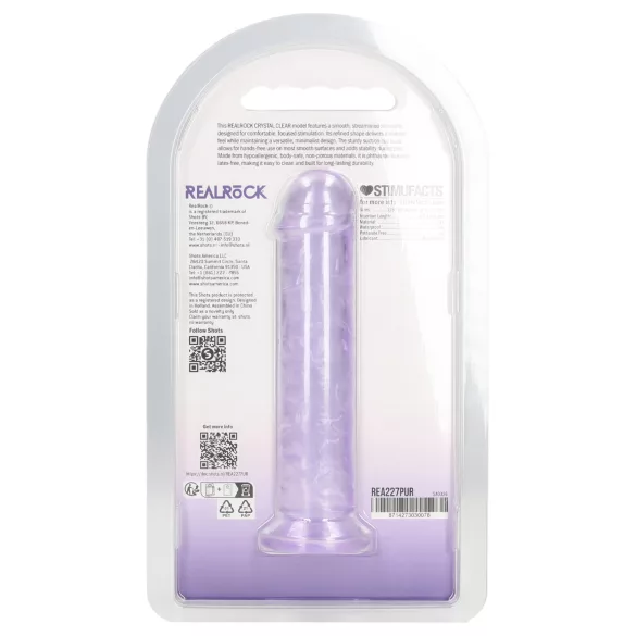 RealRock - realistisk dildo med sugekopp (lilla) - 12,7 cm