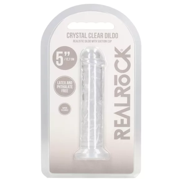RealRock - realistisk dildo med sugekopp (gjennomsiktig) - 12,7 cm