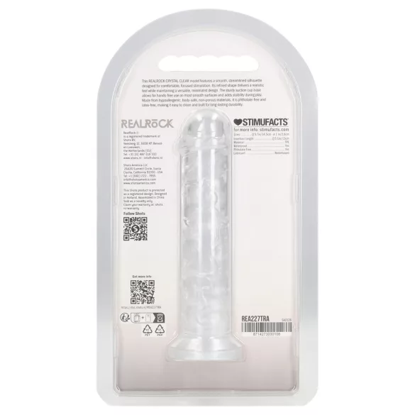RealRock - realistisk dildo med sugekopp (gjennomsiktig) - 12,7 cm