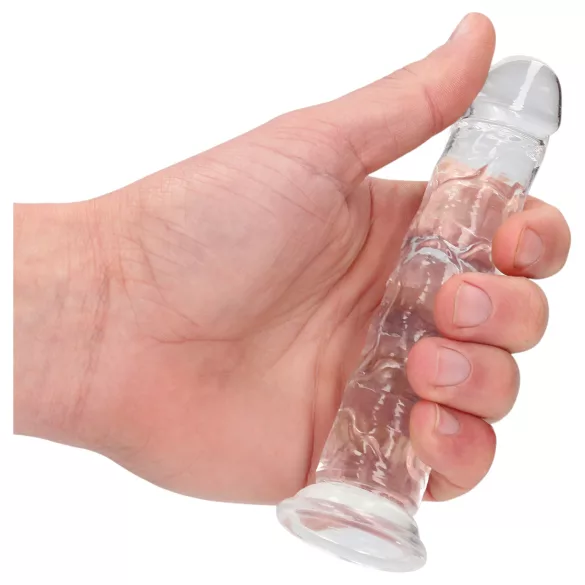 RealRock - realistisk dildo med sugekopp (gjennomsiktig) - 12,7 cm