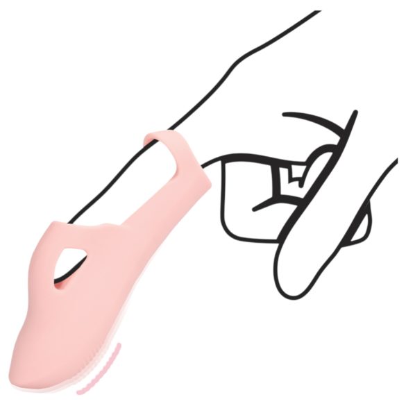 Loveline - ribbet fingervibrator (rosa)