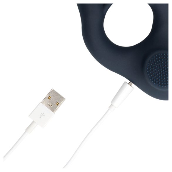 Loveline - vibrerende penisring med klitorisstimulator (grå)