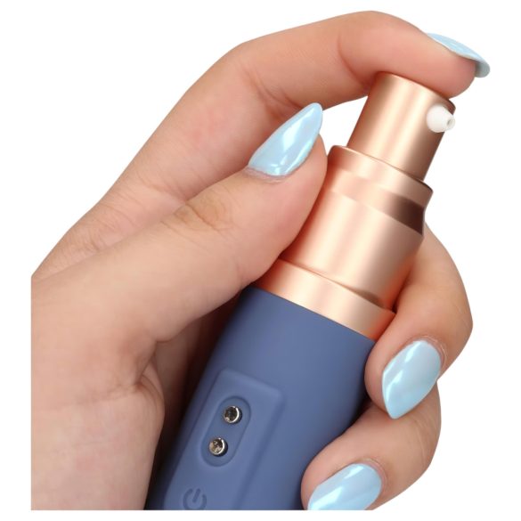 Loveline Travel - Oppladbar vibrator med smøretank (pastell blå)