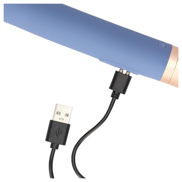 Loveline Travel - Oppladbar vibrator med smøretank (pastell blå)