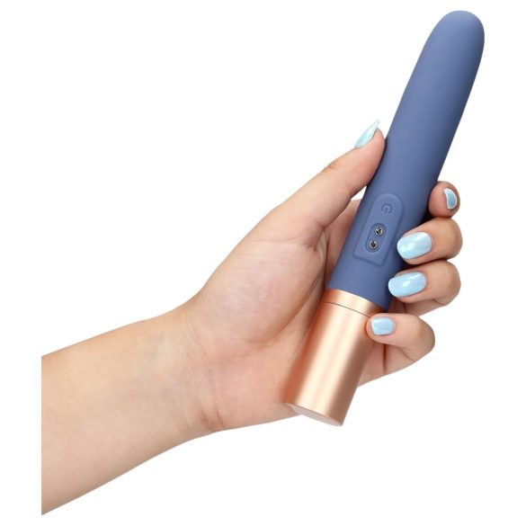 Loveline Travel - Oppladbar vibrator med smøretank (pastell blå)