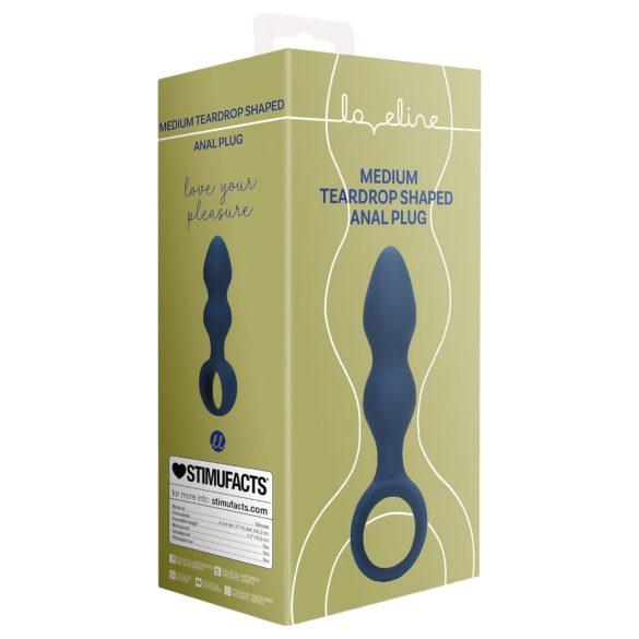 Loveline - ringformet anal dildo - medium (blå)