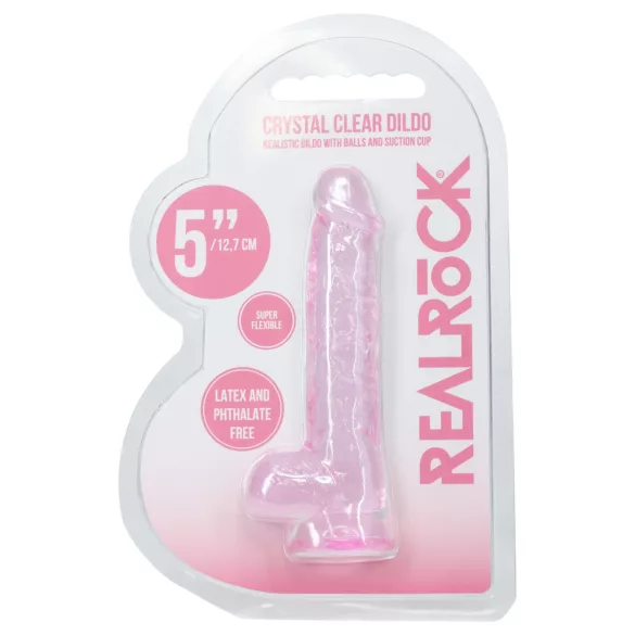 RealRock - realistisk dildo med testikler (rosa) - 12,7 cm