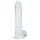 RealRock - naturtro dildo med testikler (gjennomsiktig) - 12,7 cm