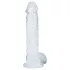 RealRock - naturtro dildo med testikler (gjennomsiktig) - 12,7 cm