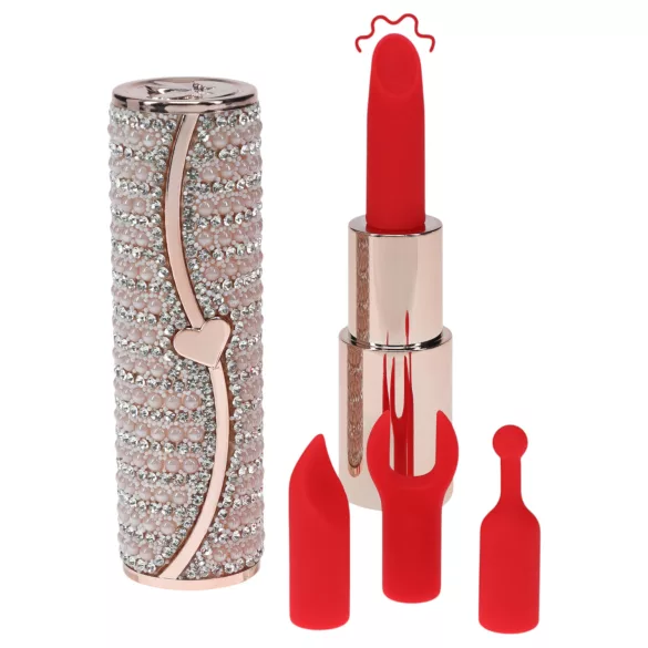 Loveline Candy - leppestiftvibrator med 4 hoder (rosa)