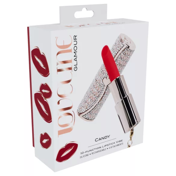 Loveline Candy - leppestiftvibrator med 4 hoder (rosa)
