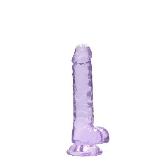 REALROCK - transparent realistisk dildo - lilla (17 cm)