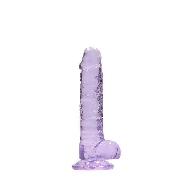REALROCK - transparent realistisk dildo - lilla (17 cm)