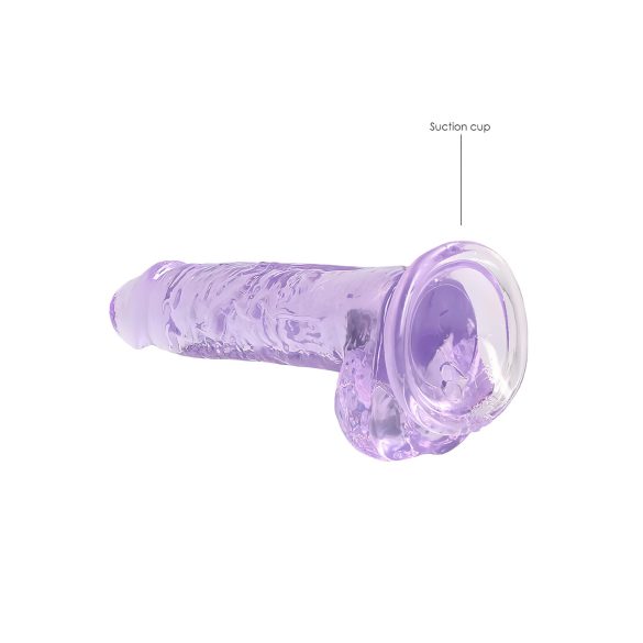 REALROCK - transparent realistisk dildo - lilla (17 cm)