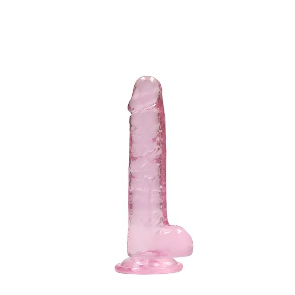 REALROCK - gjennomsiktig naturtro dildo - rosa (17 cm)