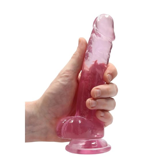 REALROCK - gjennomsiktig naturtro dildo - rosa (17 cm)