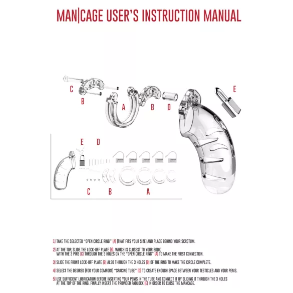 ManCage - Modell 13 penisbur (gjennomsiktig) - 6,5 cm