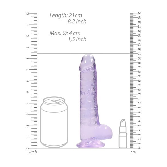 REALROCK - gjennomsiktig realistisk dildo - lilla (19 cm)