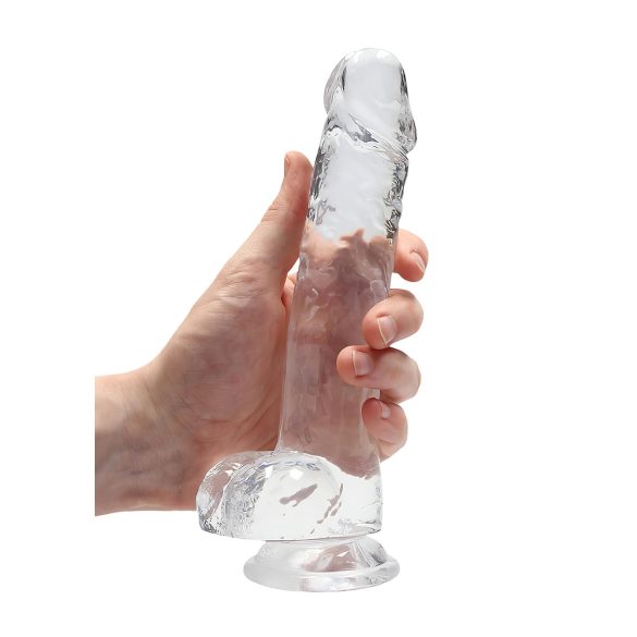 REALROCK - gjennomsiktig, naturtro dildo - gjennomsiktig (19 cm)
