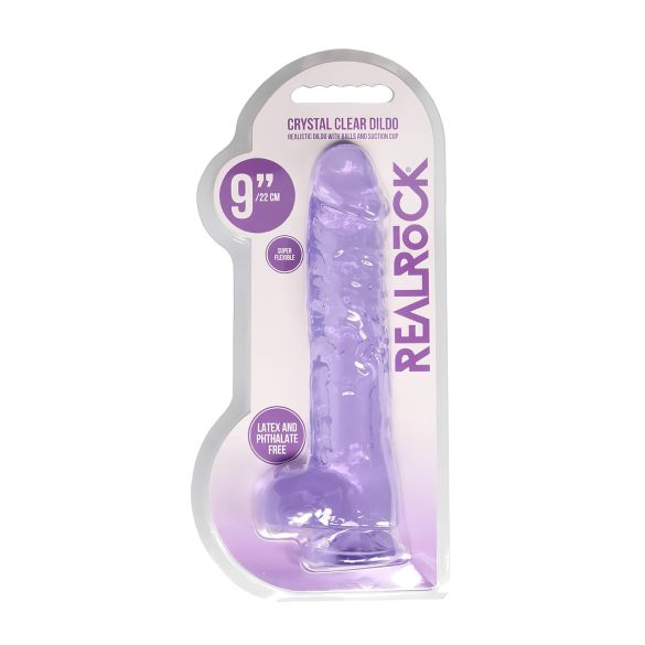 REALROCK - gjennomsiktig realistisk dildo - lilla (22cm)