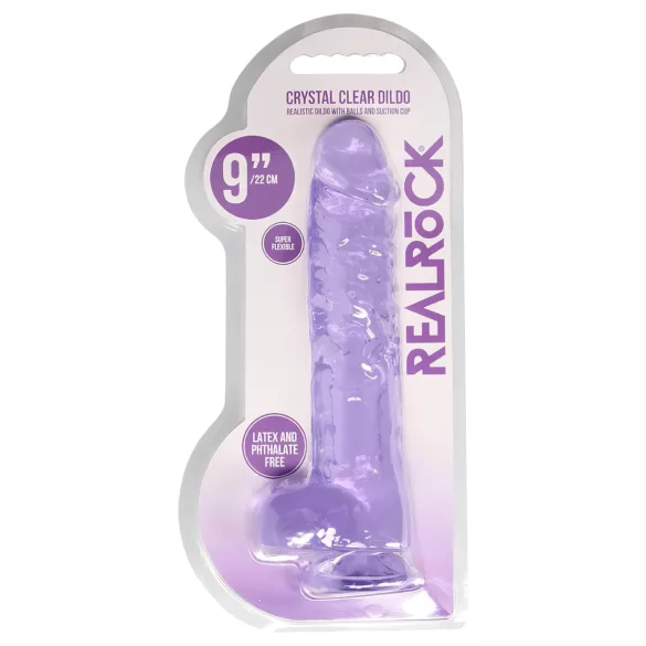 REALROCK - gjennomsiktig realistisk dildo - lilla (22cm)