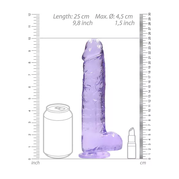 REALROCK - gjennomsiktig realistisk dildo - lilla (22cm)