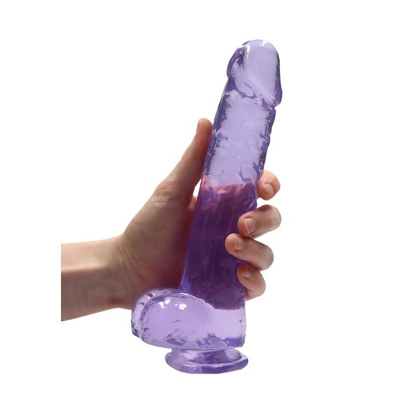 REALROCK - gjennomsiktig realistisk dildo - lilla (22cm)