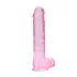 REALROCK - Gjennomsiktig, naturtro dildo - rosa (22 cm)