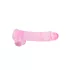 REALROCK - Gjennomsiktig, naturtro dildo - rosa (22 cm)