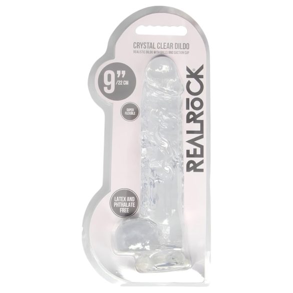REALROCK - gjennomsiktig naturtro dildo - klar (22 cm)