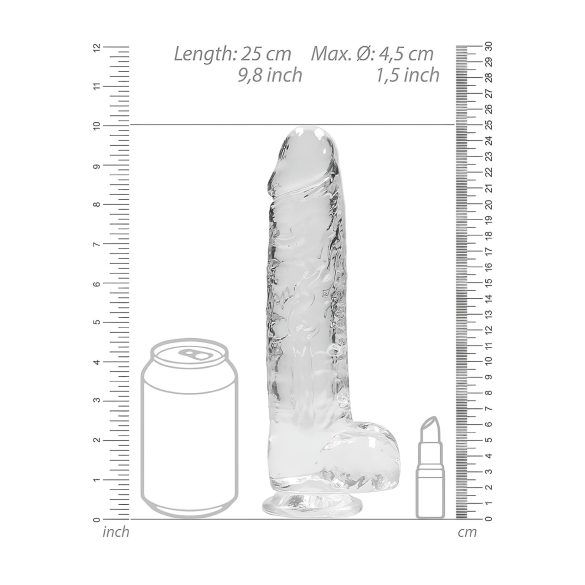 REALROCK - gjennomsiktig naturtro dildo - klar (22 cm)