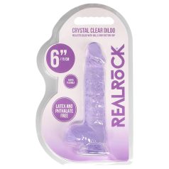 REALROCK - Gjennomsiktig Naturtro Dildo - Lilla (15 cm) REALROCK - Gjennomsiktig Naturtro Dildo - Lilla (15 cm)