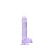 REALROCK - Gjennomsiktig Naturtro Dildo - Lilla (15 cm)