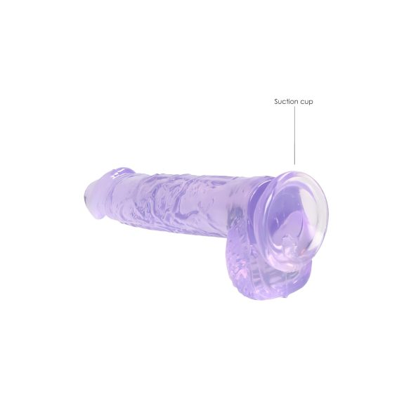 REALROCK - Gjennomsiktig Naturtro Dildo - Lilla (15 cm)