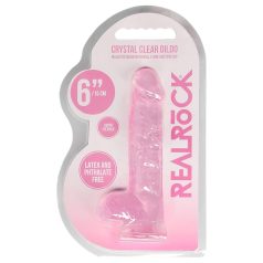 REALROCK - gjennomsiktig naturtro dildo - rosa (15 cm) REALROCK - gjennomsiktig naturtro dildo - rosa (15 cm)