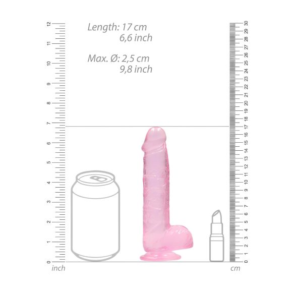 REALROCK - gjennomsiktig naturtro dildo - rosa (15 cm)
