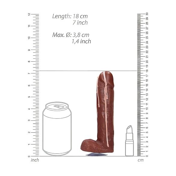 Dicky Cum - såpe med penis og testikler - brun (250g)