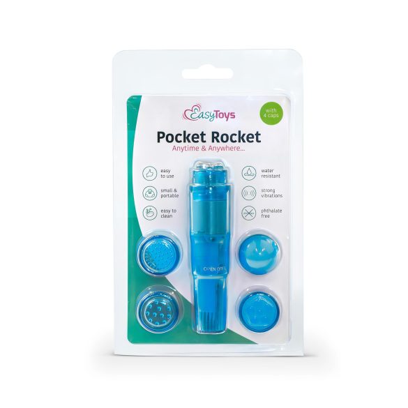 Easytoys Pocket Rocket - vibratorsett - blå (5 deler)