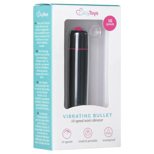 Easytoys Bullet - vanntett stavvibrator (svart)