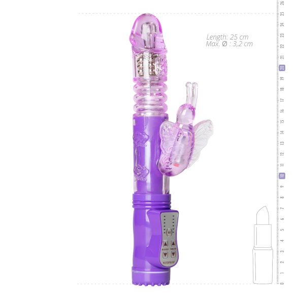 Easytoys Butterfly - roterende-pulserende vibrator (lilla)