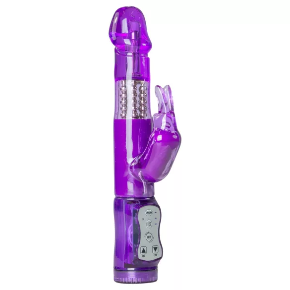 Easytoys Kanin - roterende perler, klitorisvibrator med arm (lilla)